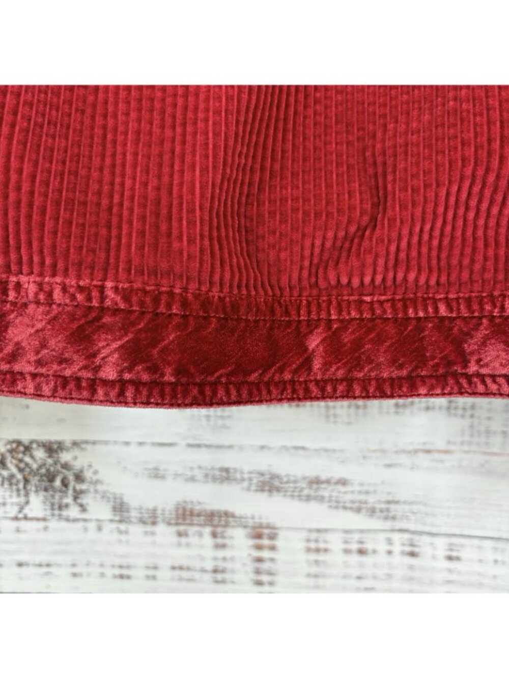 J.Jill Red Corduroy Velvet Trim Button Front Long Sleeve Jacket - Picture 8 of 14